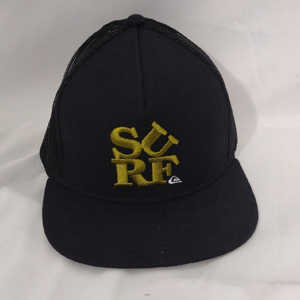 NWT Quicksilver Oasis Trucker Hat Black With Surf Logo One Size Fits Most